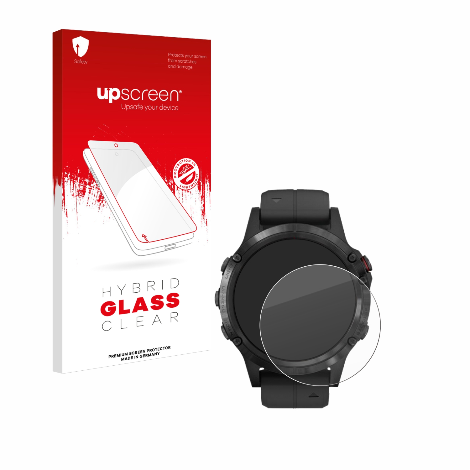 čirá skleněná fólie upscreen Hybrid Glas pro Garmin Fenix 5 Plus (47 mm)