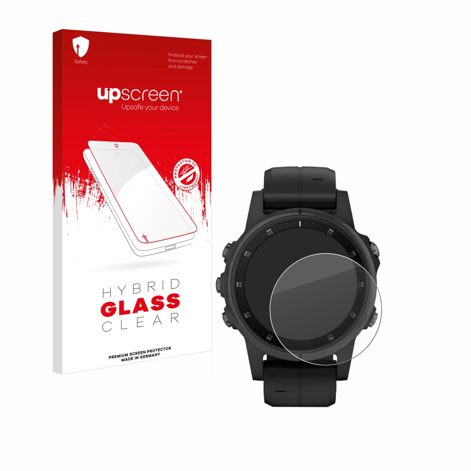 čirá skleněná fólie upscreen Hybrid Glas pro Garmin Fenix 5S Plus (42 mm)