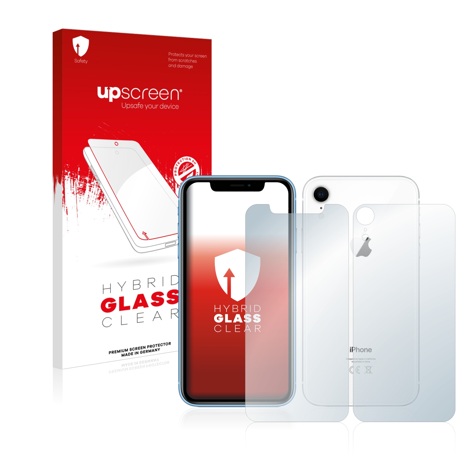 čirá skleněná fólie upscreen Hybrid Glas pro Apple iPhone XR (displej+zadní strana)