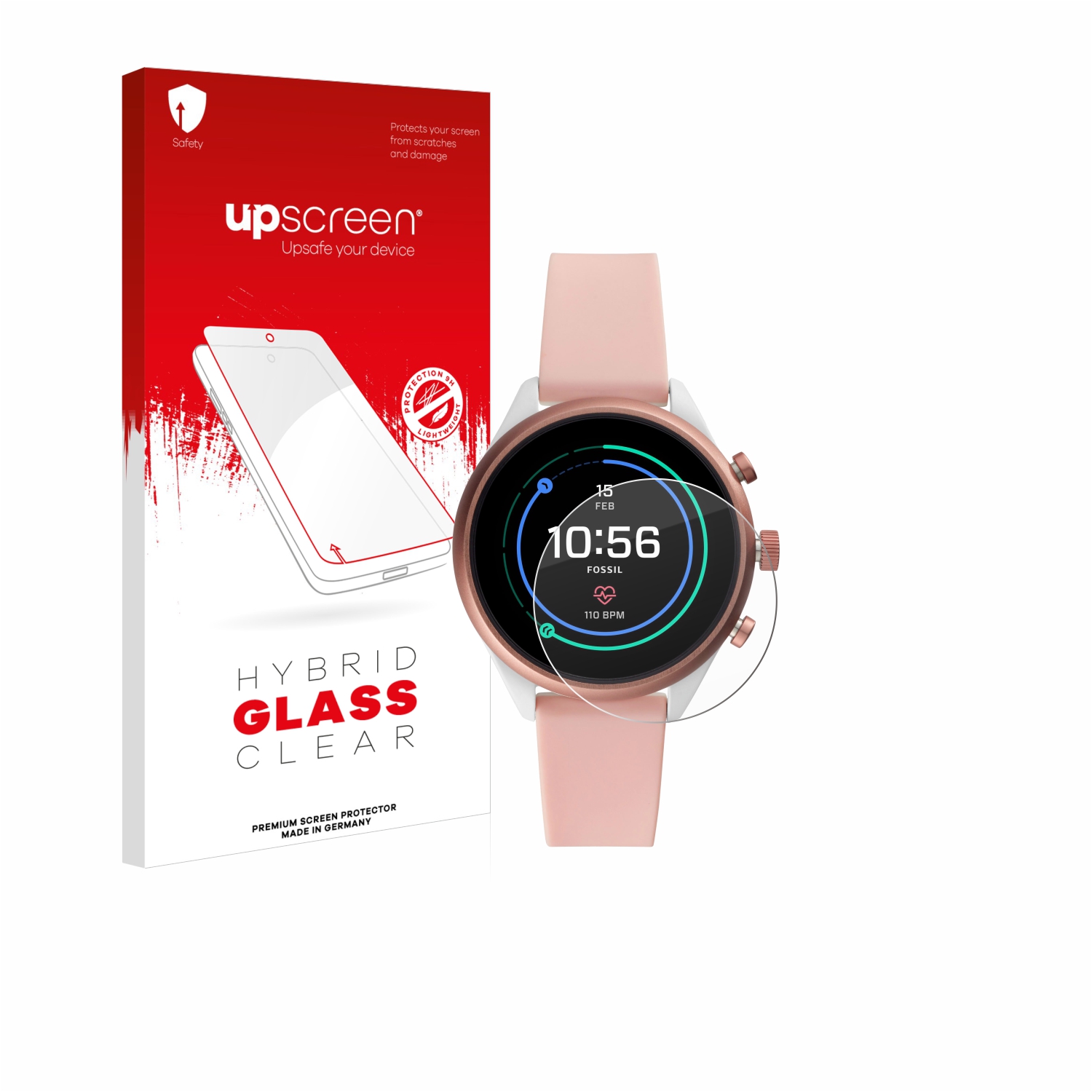 čirá skleněná fólie upscreen Hybrid Glas pro Fossil Sport (41 mm)