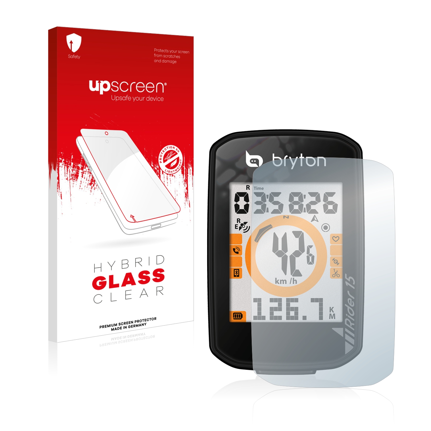 čirá skleněná fólie upscreen Hybrid Glas pro Bryton Rider 15