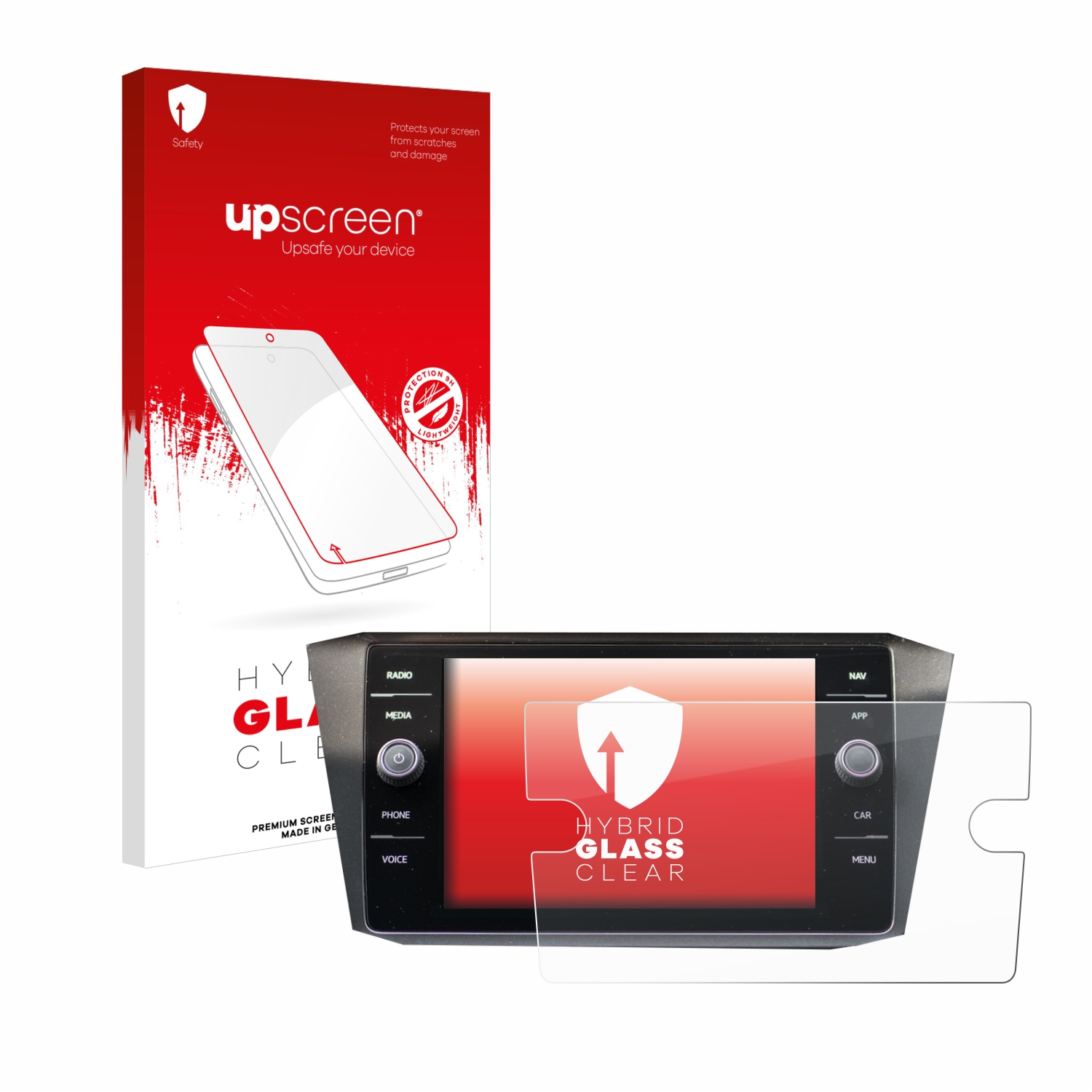 čirá skleněná fólie upscreen Hybrid Glas pro Volkswagen Tiguan 2018 Discover Media 8 2017-2019