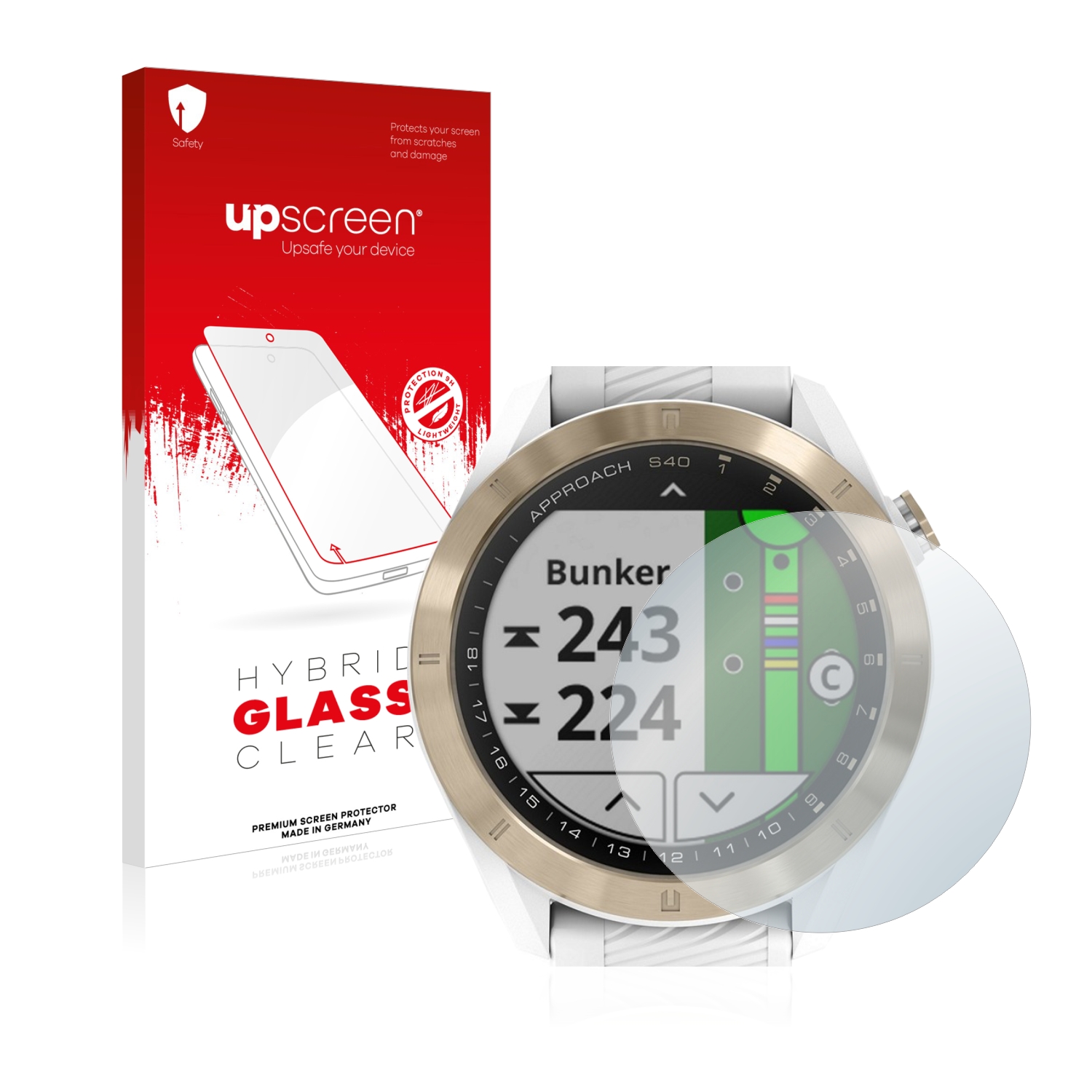 čirá skleněná fólie upscreen Hybrid Glas pro Garmin Approach S40