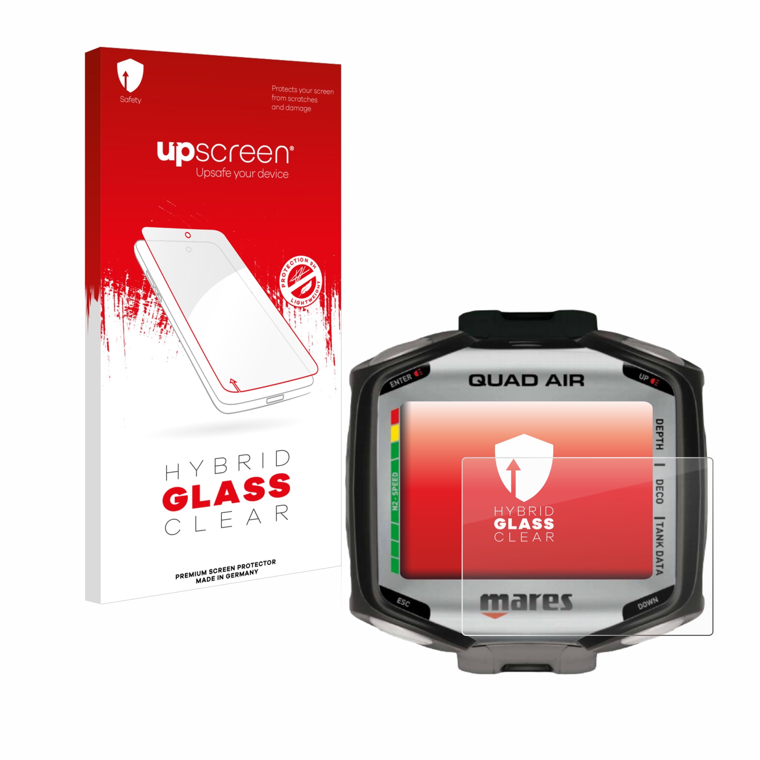 čirá skleněná fólie upscreen Hybrid Glas pro Mares Quad Air