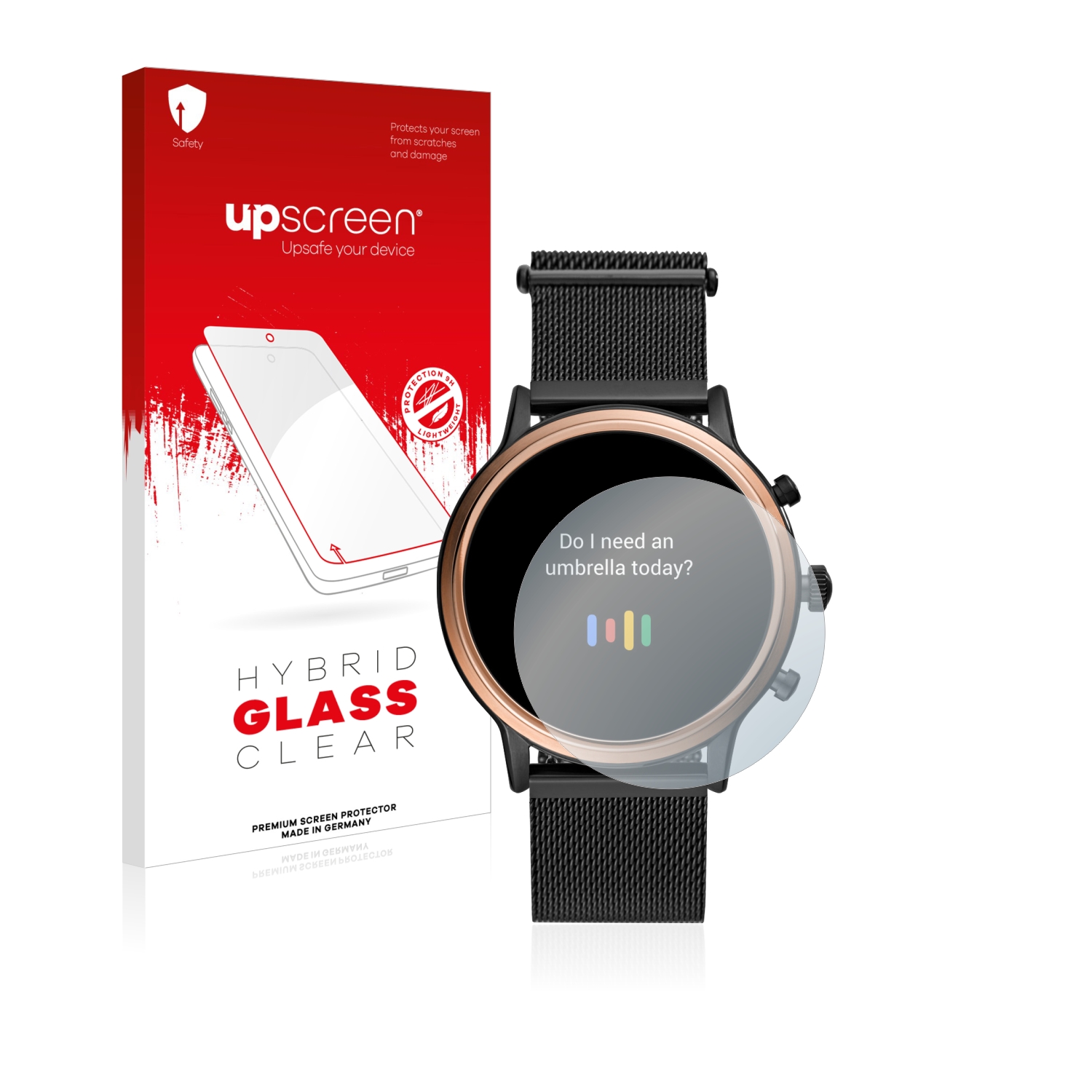 čirá skleněná fólie upscreen Hybrid Glas pro Fossil Julianna HR (5.Gen)