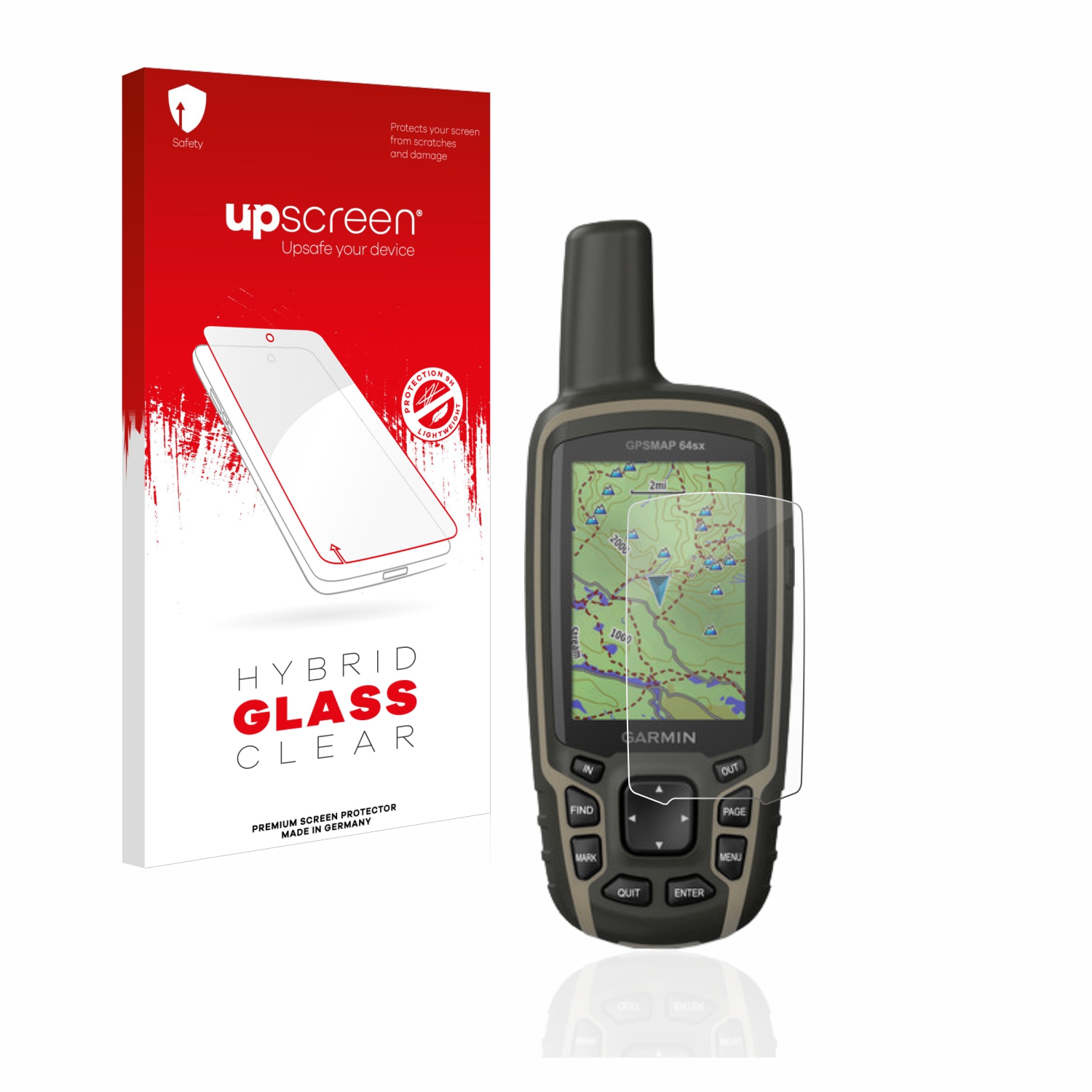 čirá skleněná fólie upscreen Hybrid Glas pro Garmin GPSMAP 64sx