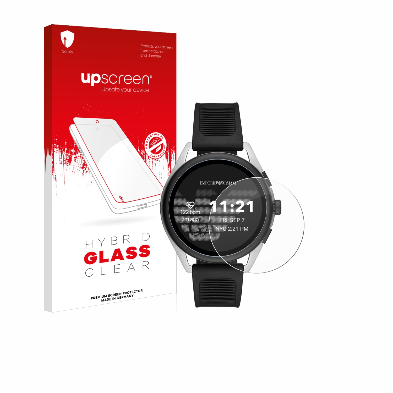 čirá skleněná fólie upscreen Hybrid Glas pro Emporio Armani Connected Smartwatch 3