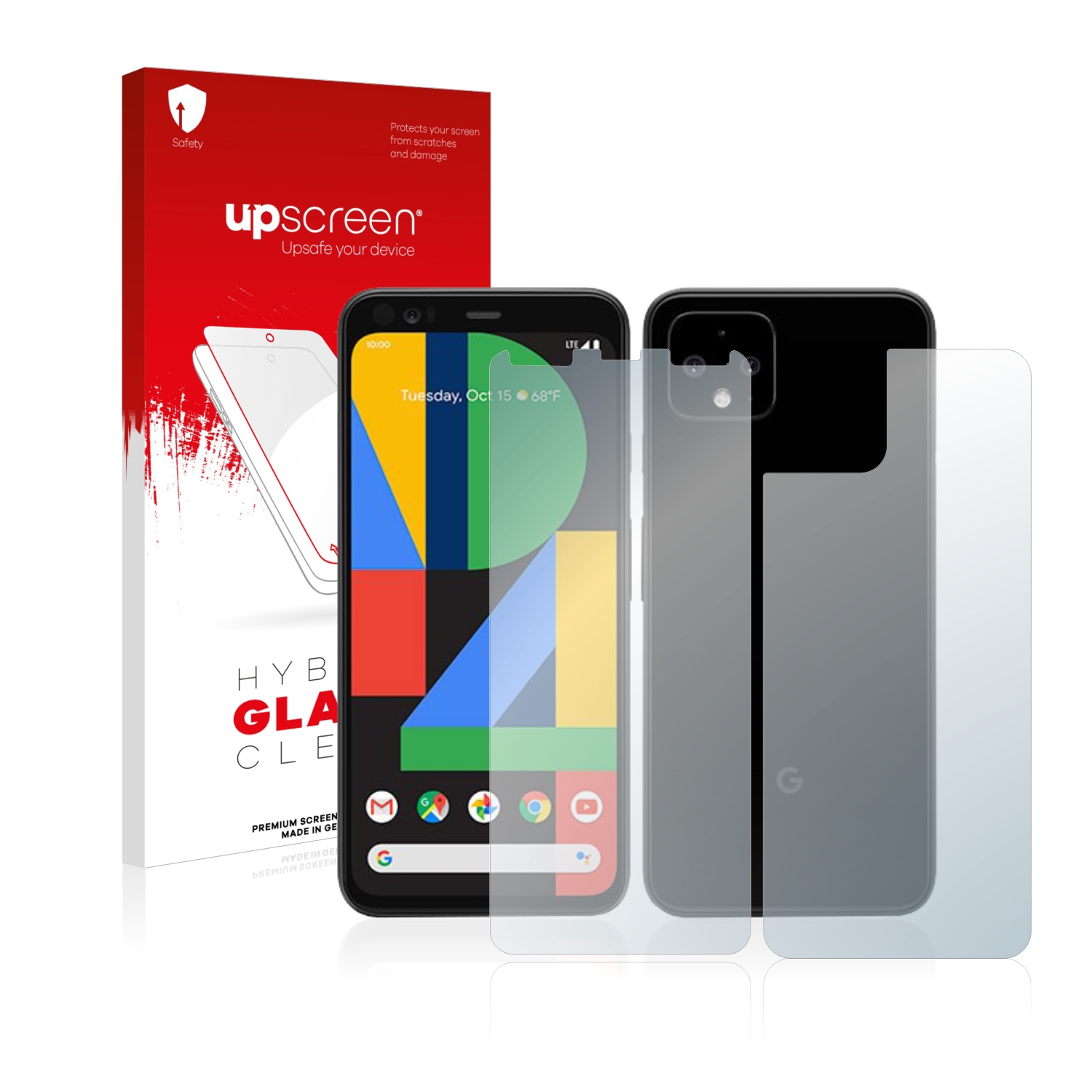 čirá skleněná fólie upscreen Hybrid Glas pro Google Pixel 4 (displej+zadní strana)