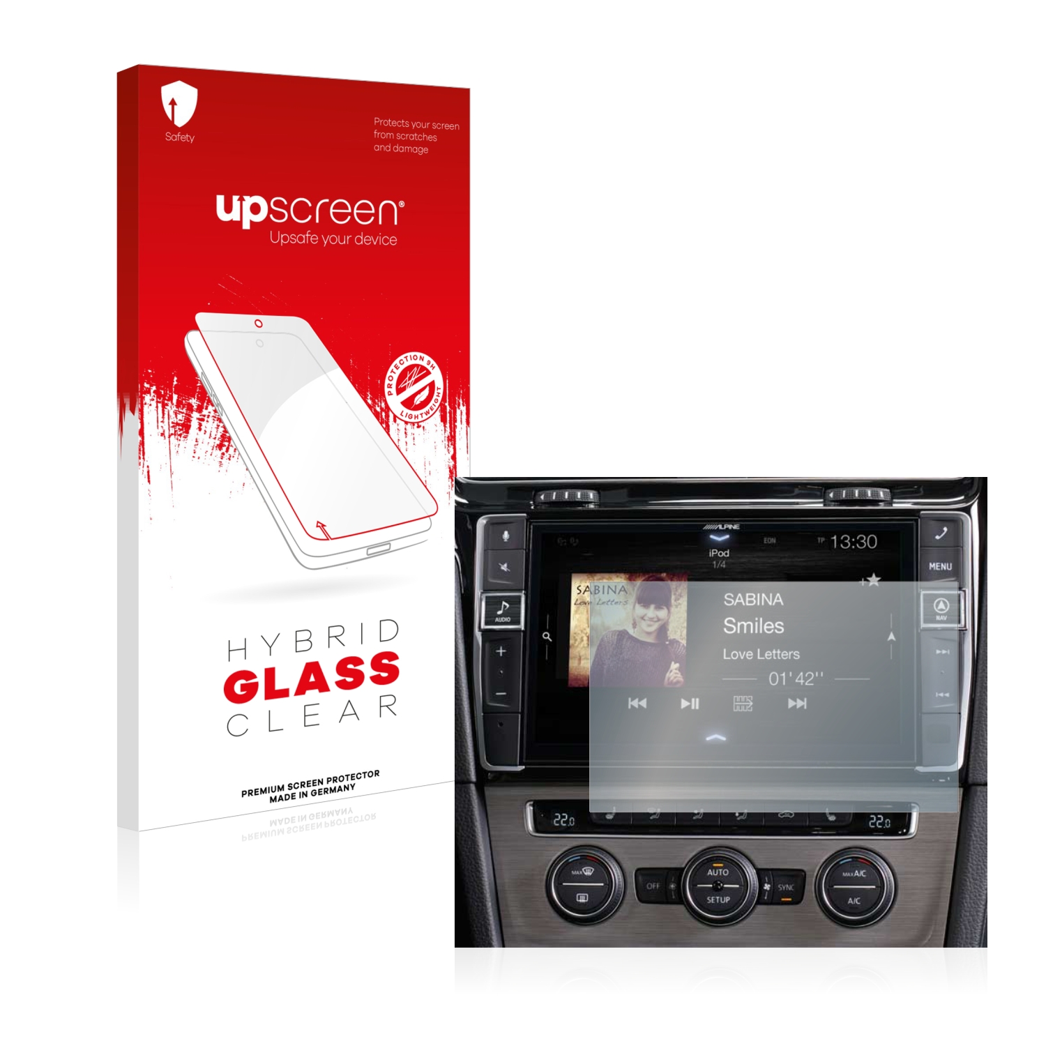 čirá skleněná fólie upscreen Hybrid Glas pro Alpine X902D G7