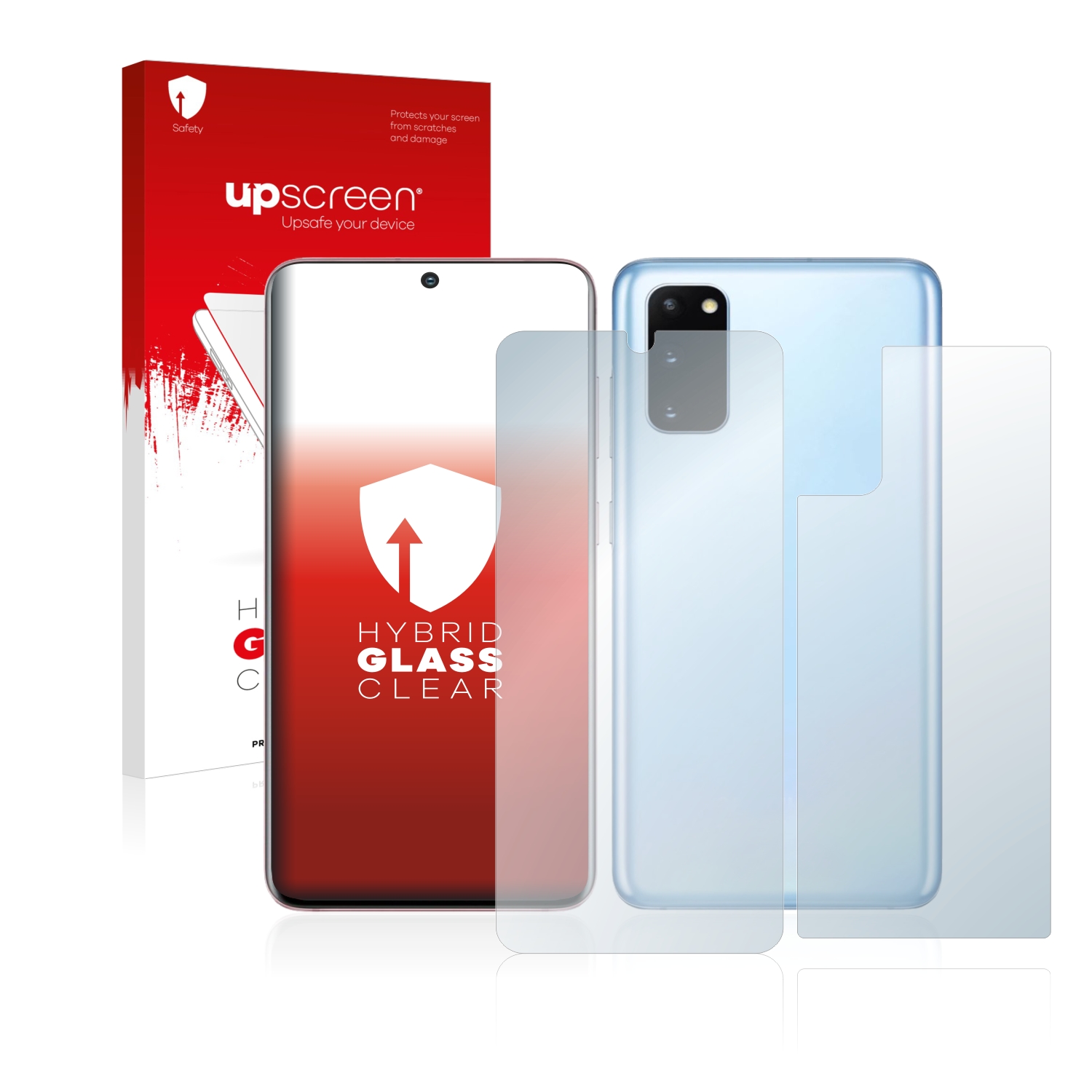 čirá skleněná fólie upscreen Hybrid Glas pro Samsung Galaxy S20 (displej+zadní strana)