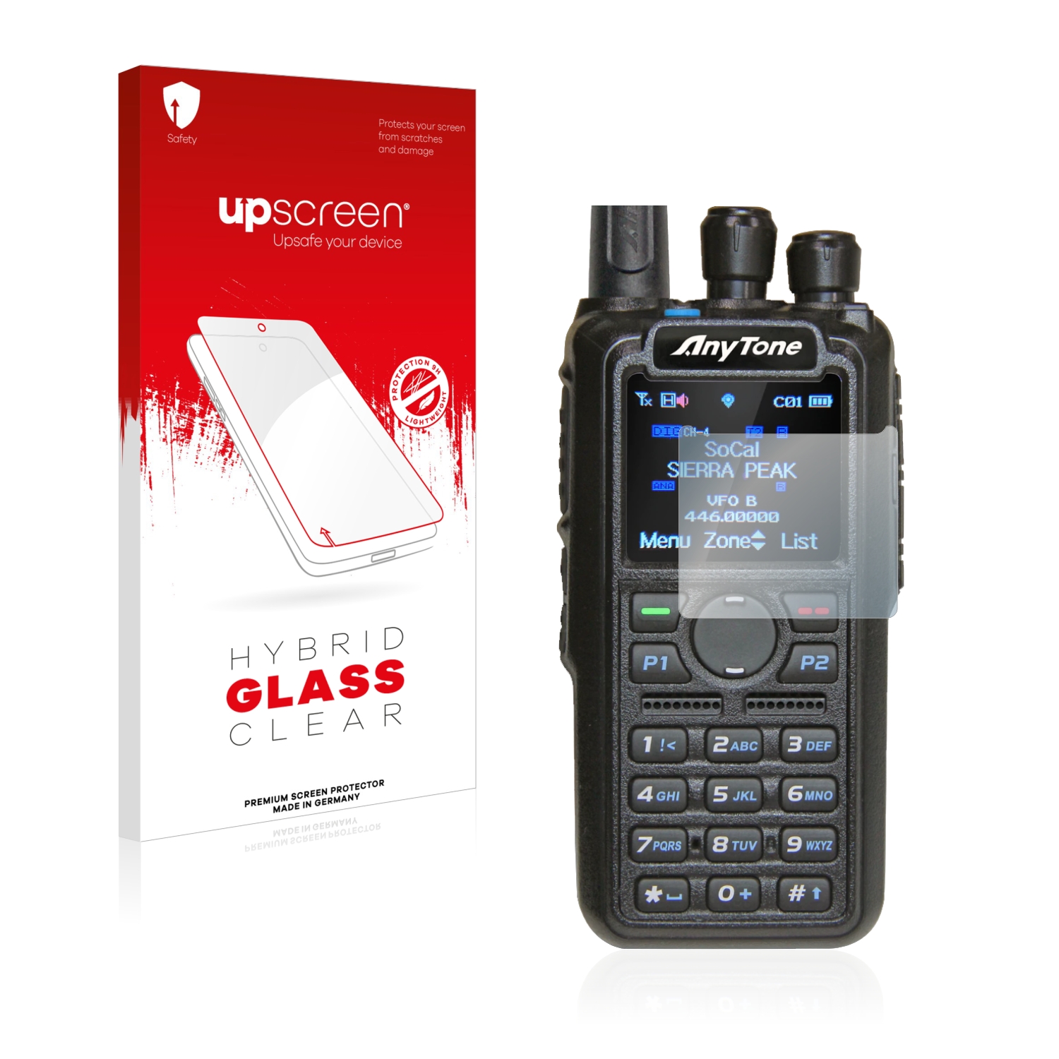 čirá skleněná fólie upscreen Hybrid Glas pro AnyTone AT-D878UV