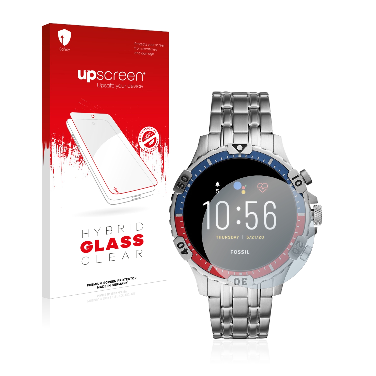 čirá skleněná fólie upscreen Hybrid Glas pro Fossil Garrett HR (5. Gen)