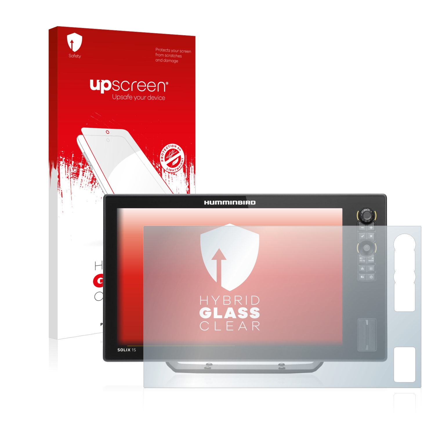 čirá skleněná fólie upscreen Hybrid Glas pro Humminbird Solix 15