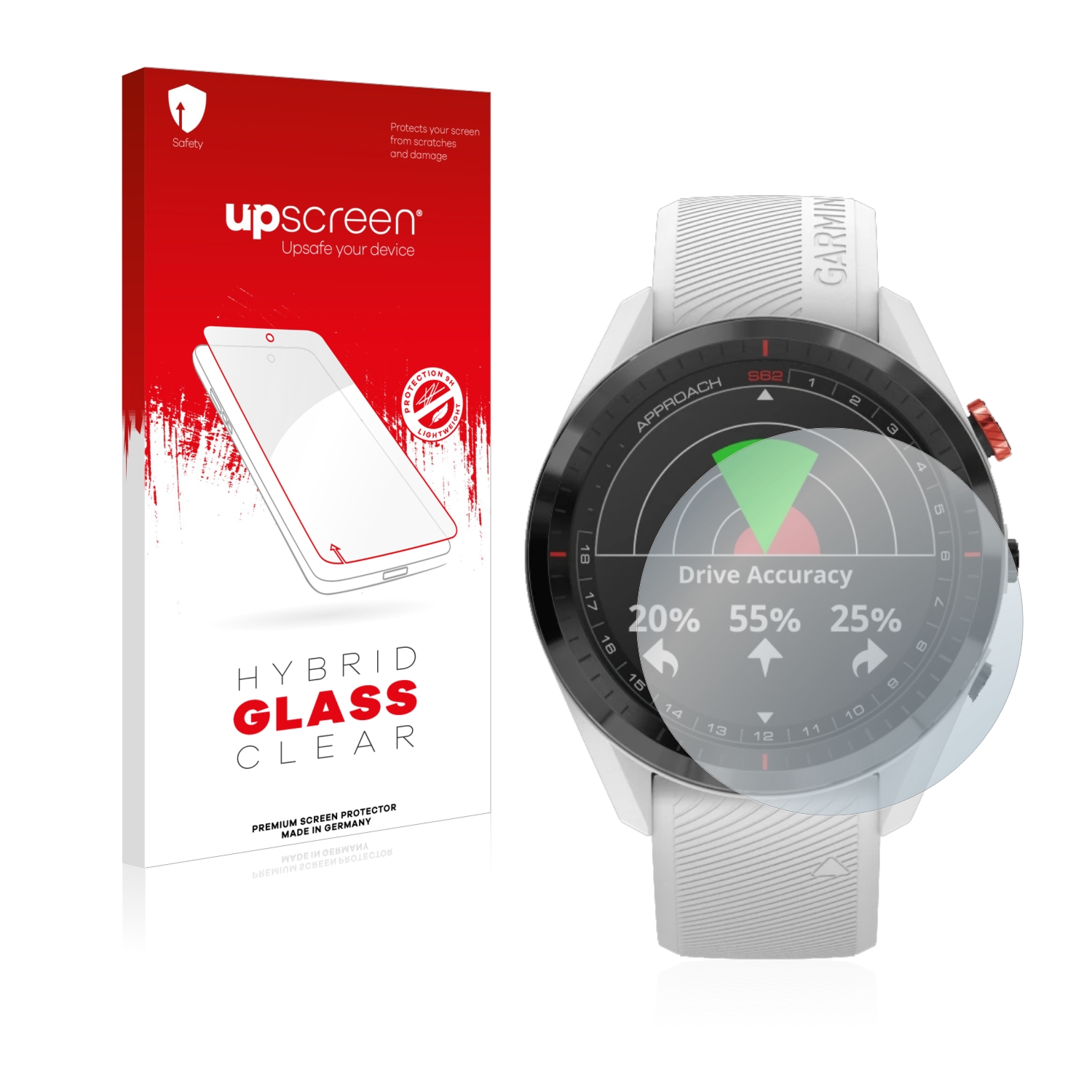 čirá skleněná fólie upscreen Hybrid Glas pro Garmin Approach S62