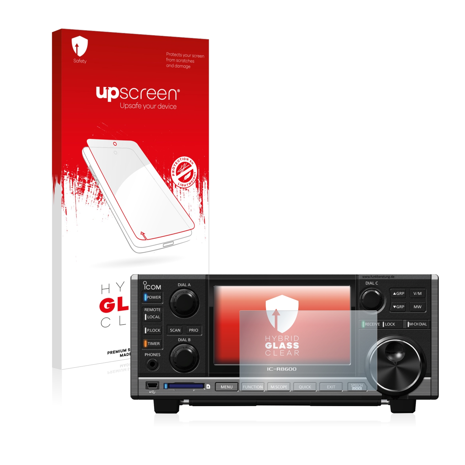 čirá skleněná fólie upscreen Hybrid Glas pro Icom IC-R8600