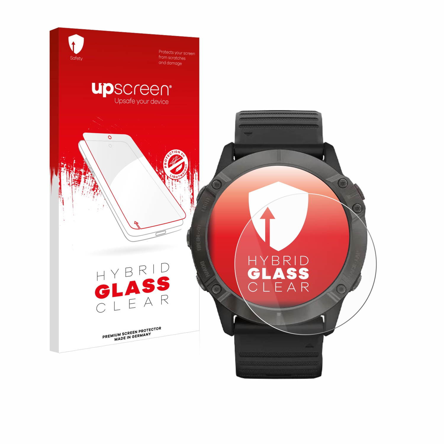 čirá skleněná fólie upscreen Hybrid Glas pro Garmin Fenix 6X Pro Solar