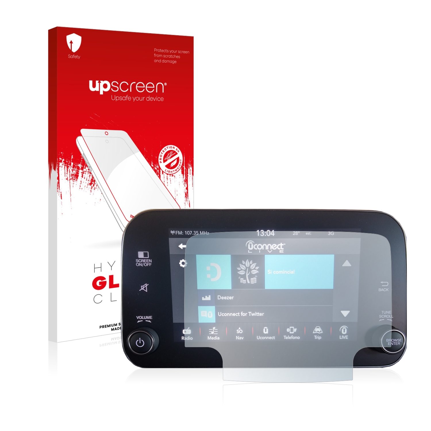 čirá skleněná fólie upscreen Hybrid Glas pro Fiat 500L Cross 2017-2020 Uconnet 7