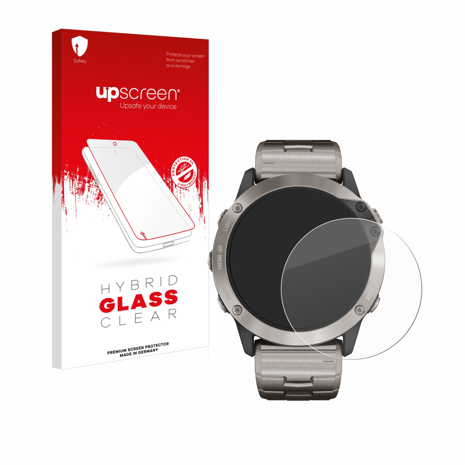 čirá skleněná fólie upscreen Hybrid Glas pro Garmin quatix 6x Solar
