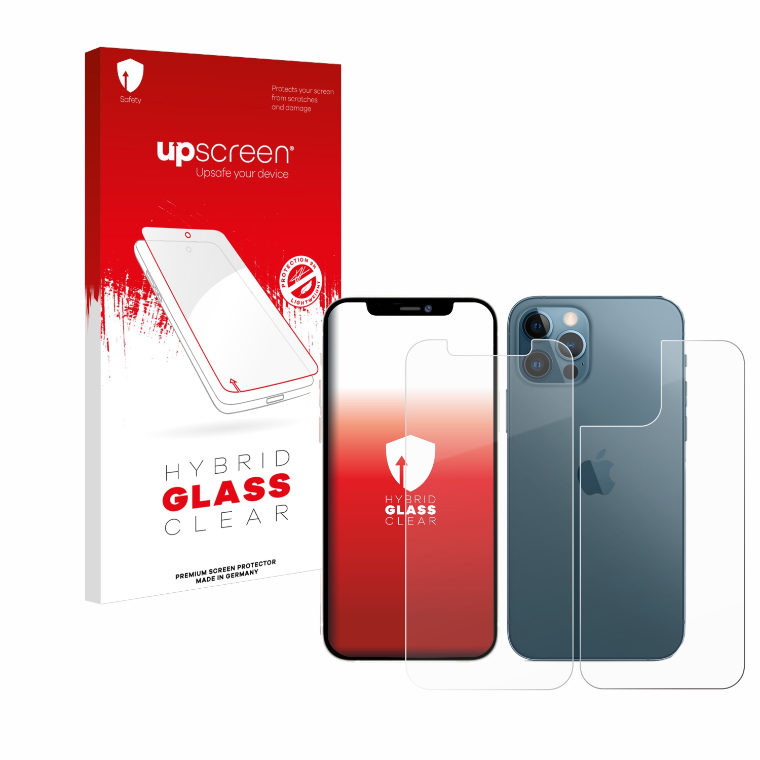 čirá skleněná fólie upscreen Hybrid Glas pro Apple iPhone 12 Pro (displej+zadní strana)