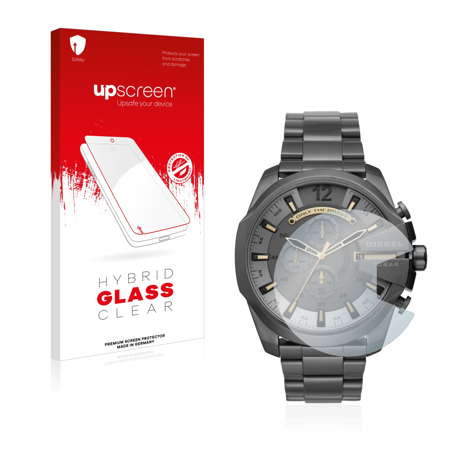 čirá skleněná fólie upscreen Hybrid Glas pro Diesel Chronograph DZ4466