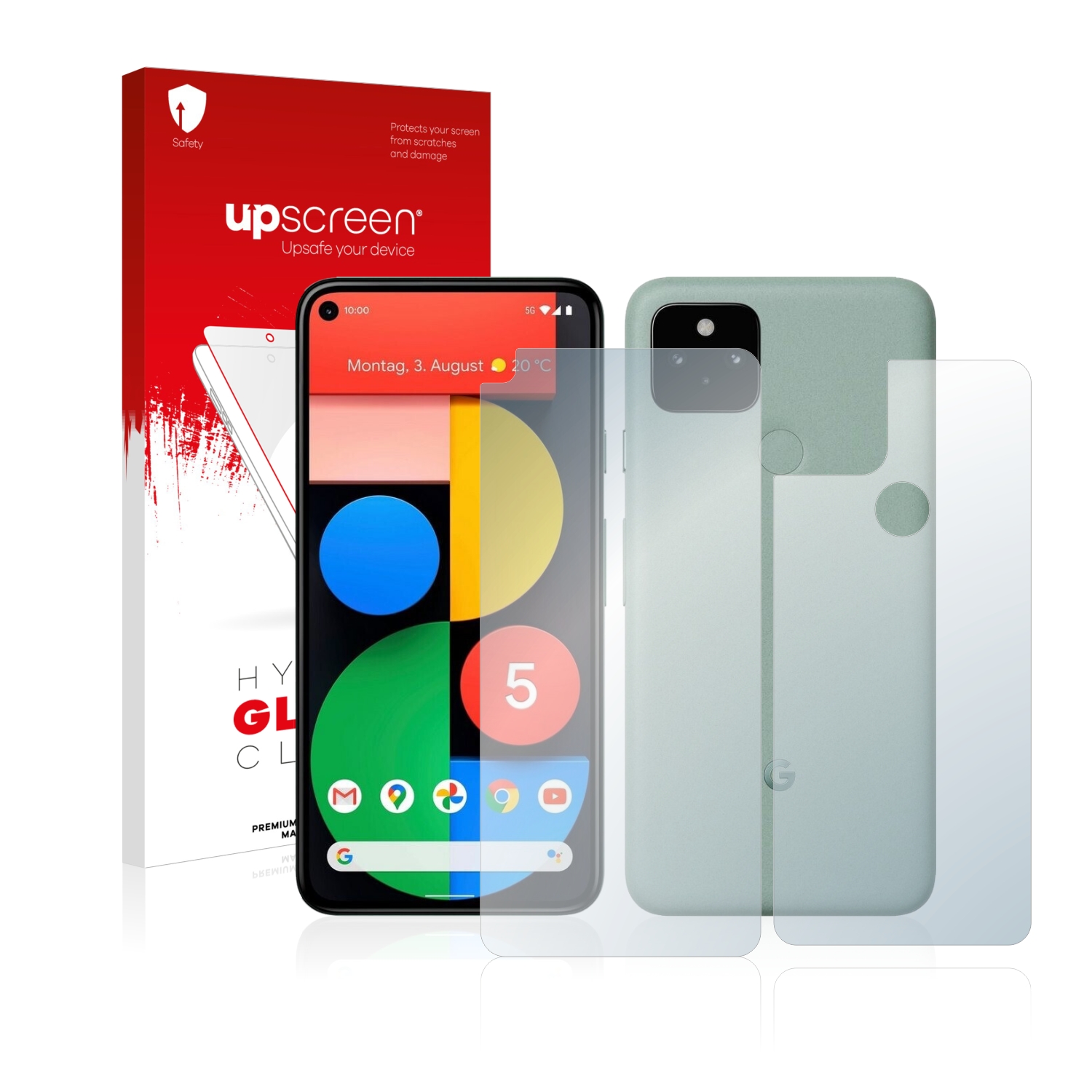 čirá skleněná fólie upscreen Hybrid Glas pro Google Pixel 5 (displej+zadní strana)