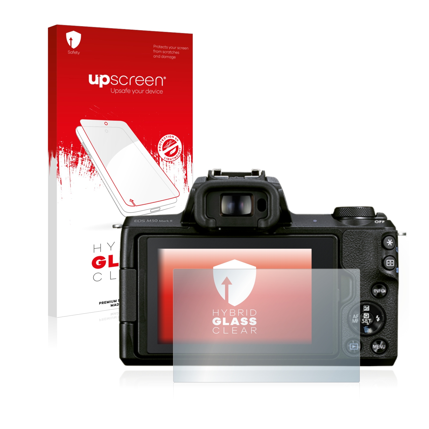 čirá skleněná fólie upscreen Hybrid Glas pro Canon EOS M50 Mark II