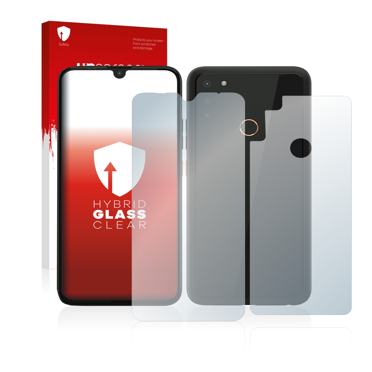 čirá skleněná fólie upscreen Hybrid Glas pro Gigaset GS4 (displej+zadní strana)