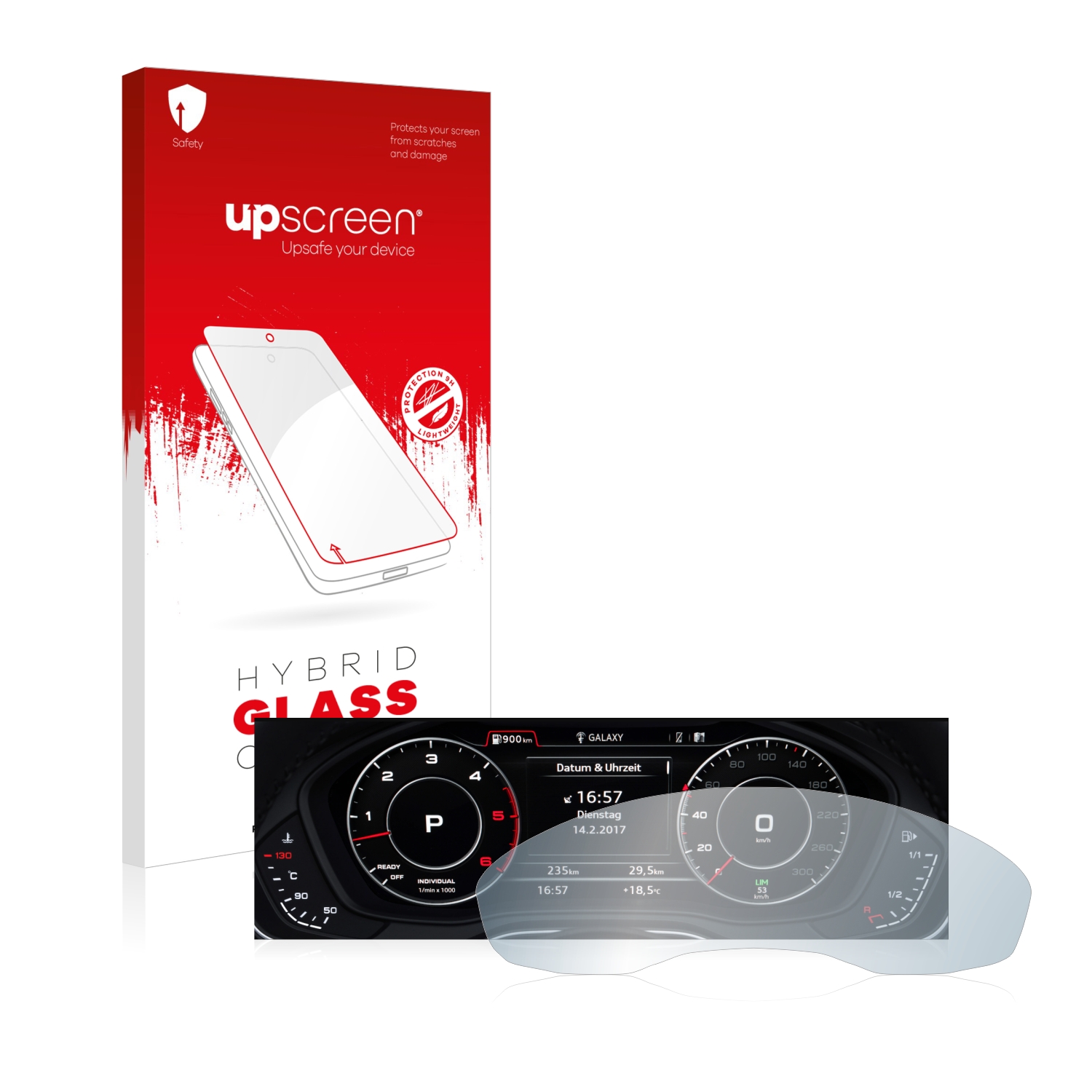 čirá skleněná fólie upscreen Hybrid Glas pro Audi A6 4G FL 2017 tachometr