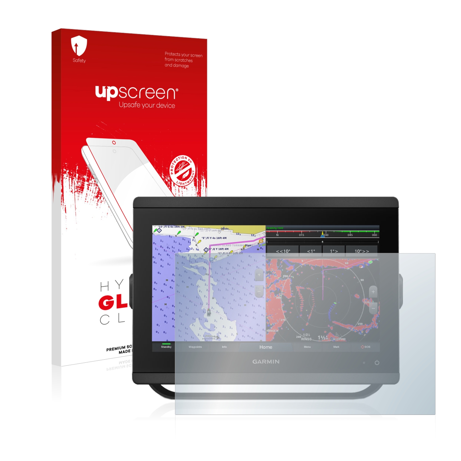 čirá skleněná fólie upscreen Hybrid Glas pro Garmin GPSMAP 8412xsv