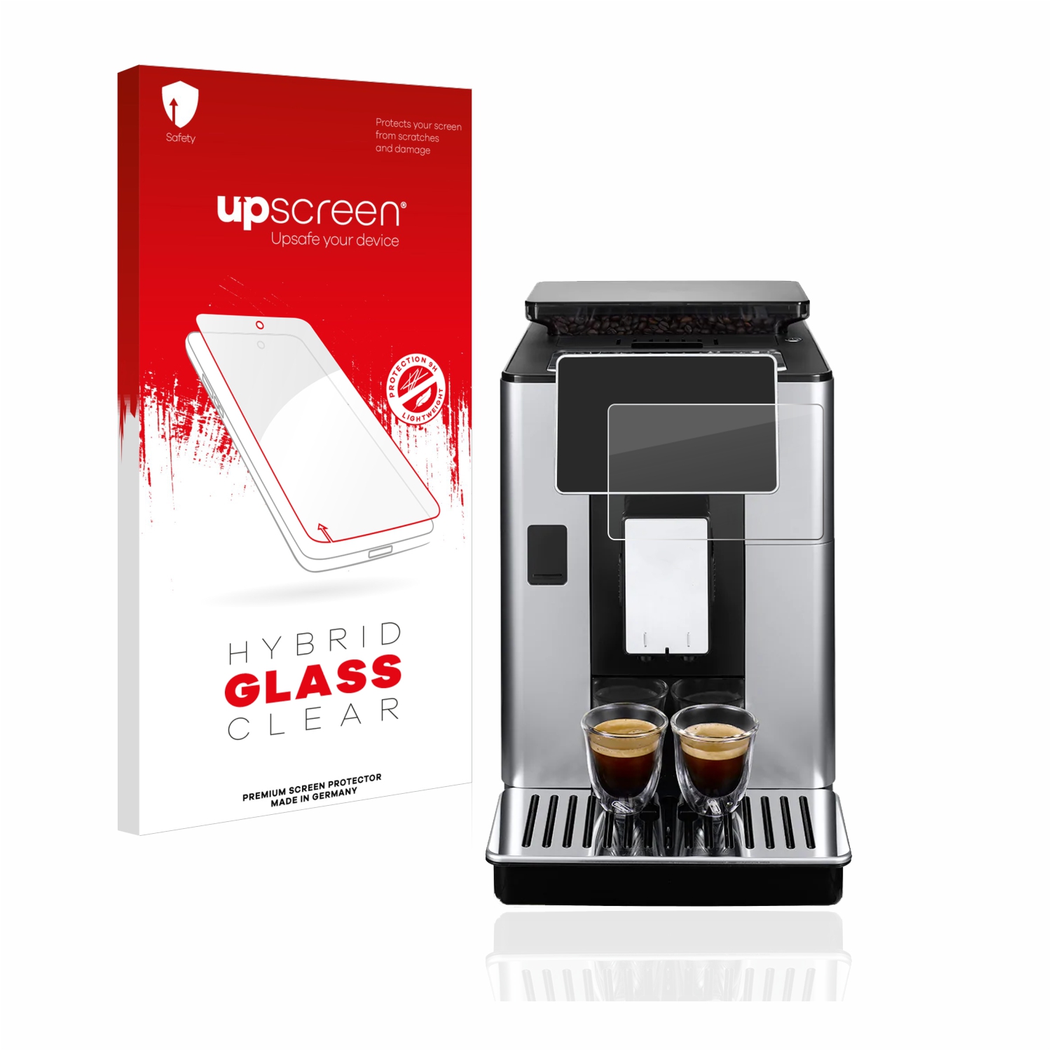 čirá skleněná fólie upscreen Hybrid Glas pro DeLonghi PrimaDonna Soul ECAM610.75.MB