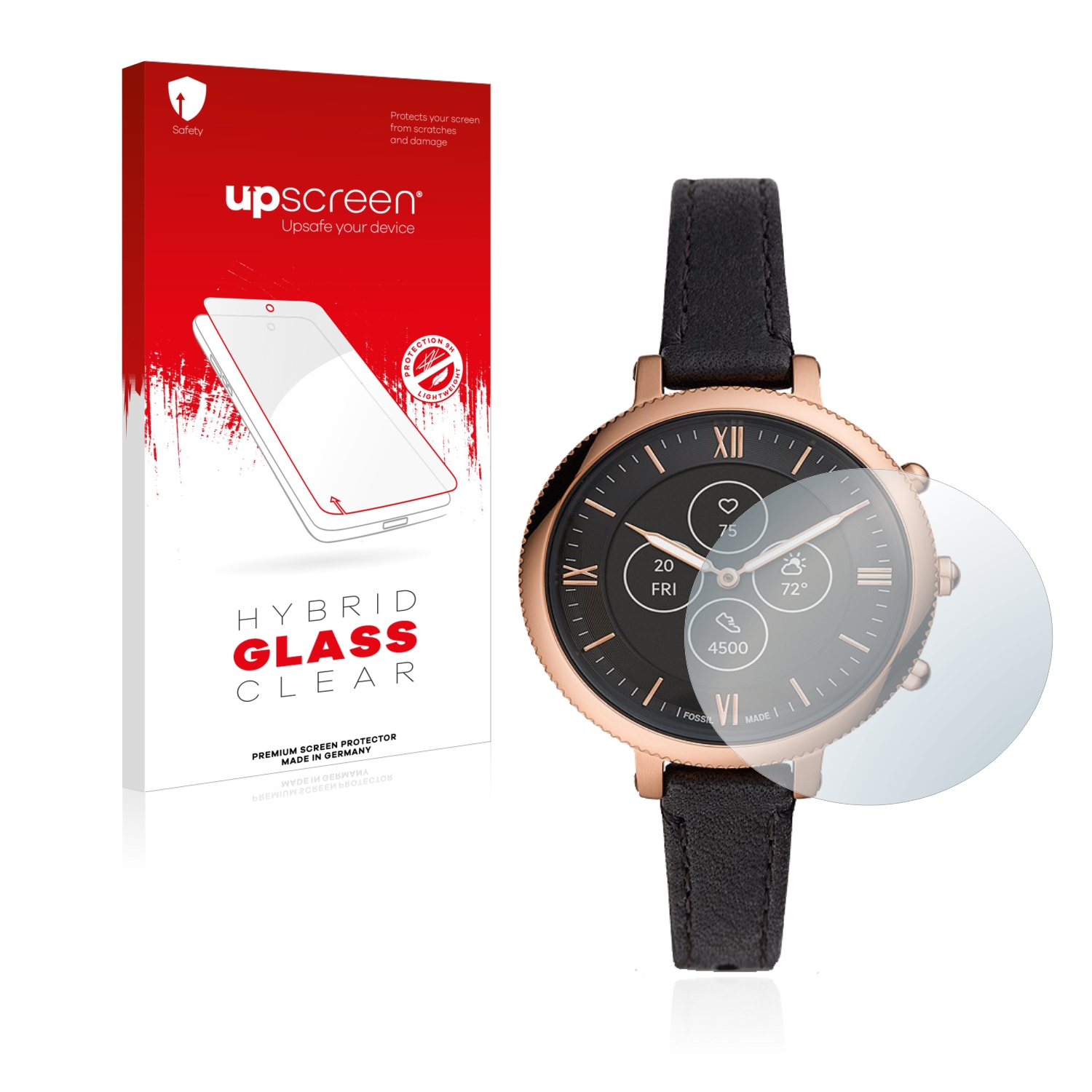 čirá skleněná fólie upscreen Hybrid Glas pro Fossil Monroe Hybrid HR
