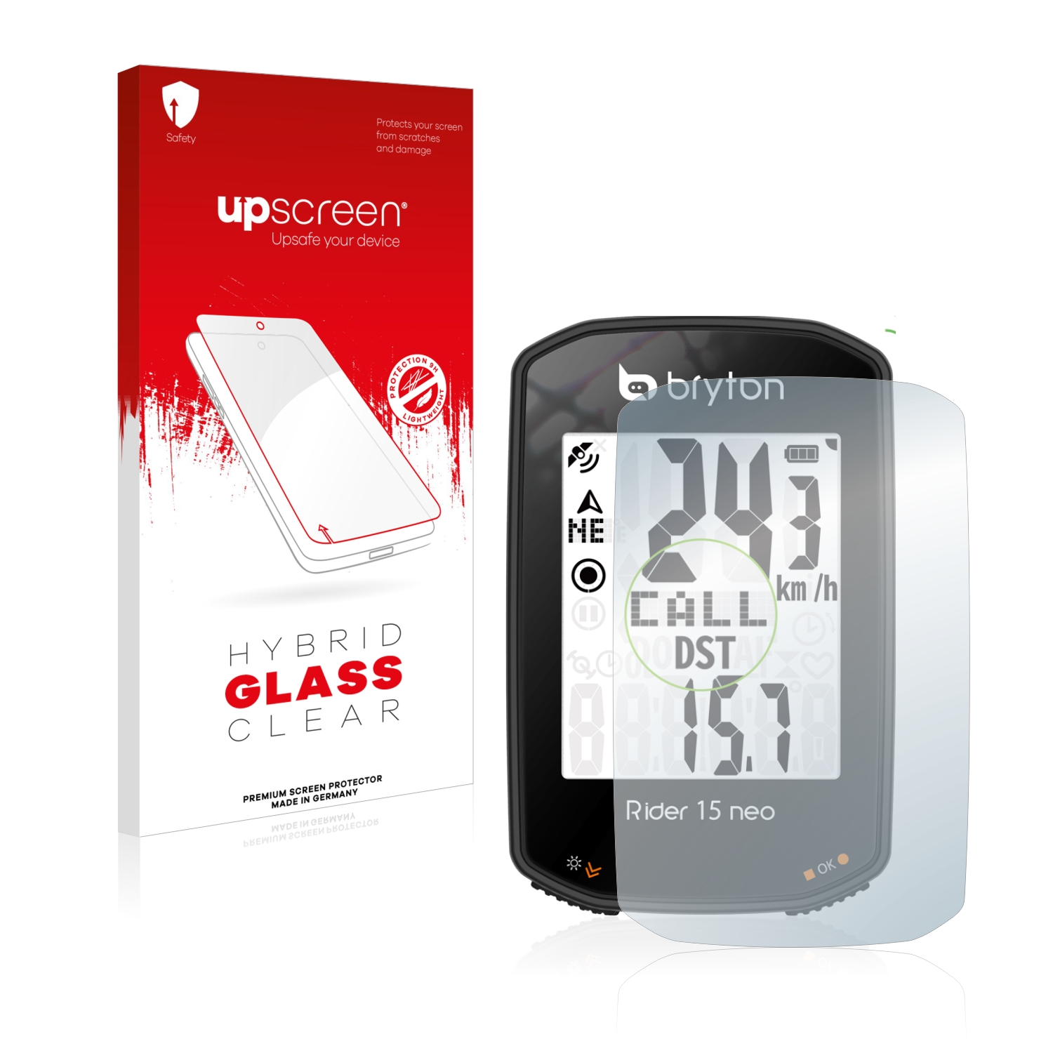 čirá skleněná fólie upscreen Hybrid Glas pro Bryton Rider 15 neo