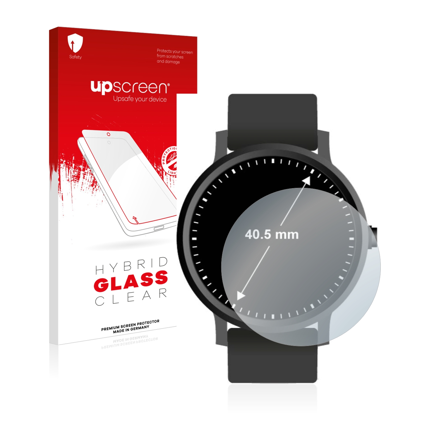 čirá skleněná fólie upscreen Hybrid Glas pro hodinky (kulatý, průměr 40.5 mm)