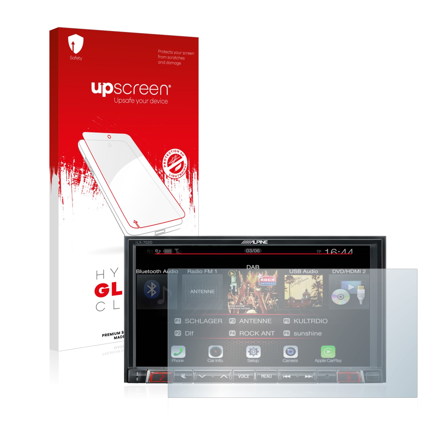 čirá skleněná fólie upscreen Hybrid Glas pro Alpine iLX-702D