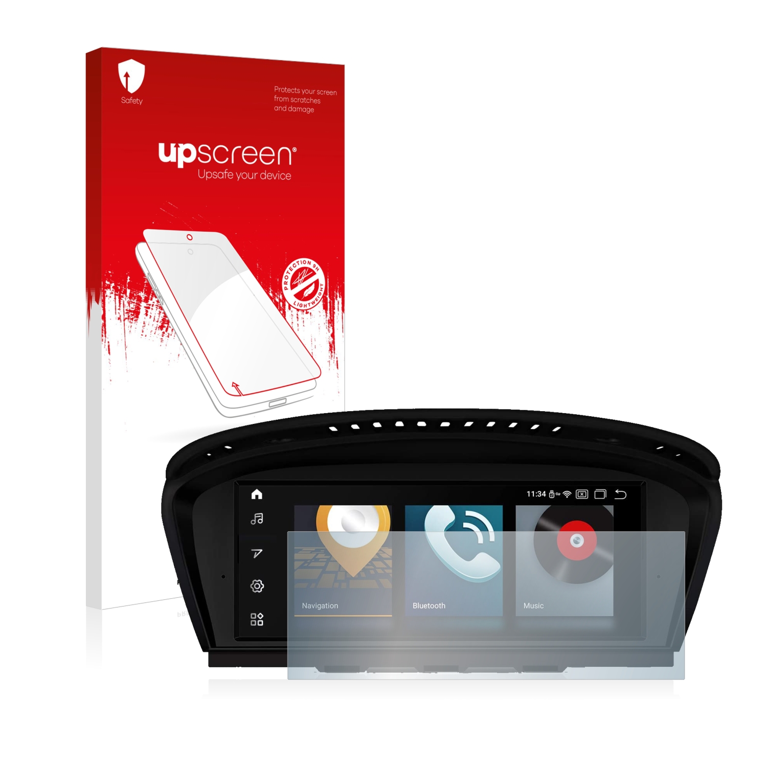 čirá skleněná fólie upscreen Hybrid Glas pro BMW 5 E61 2005 Infotainment System 8.8