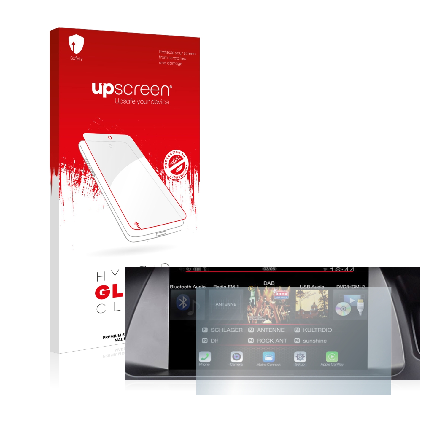 čirá skleněná fólie upscreen Hybrid Glas pro Audi A4 B8 2012 Infotainment System 7