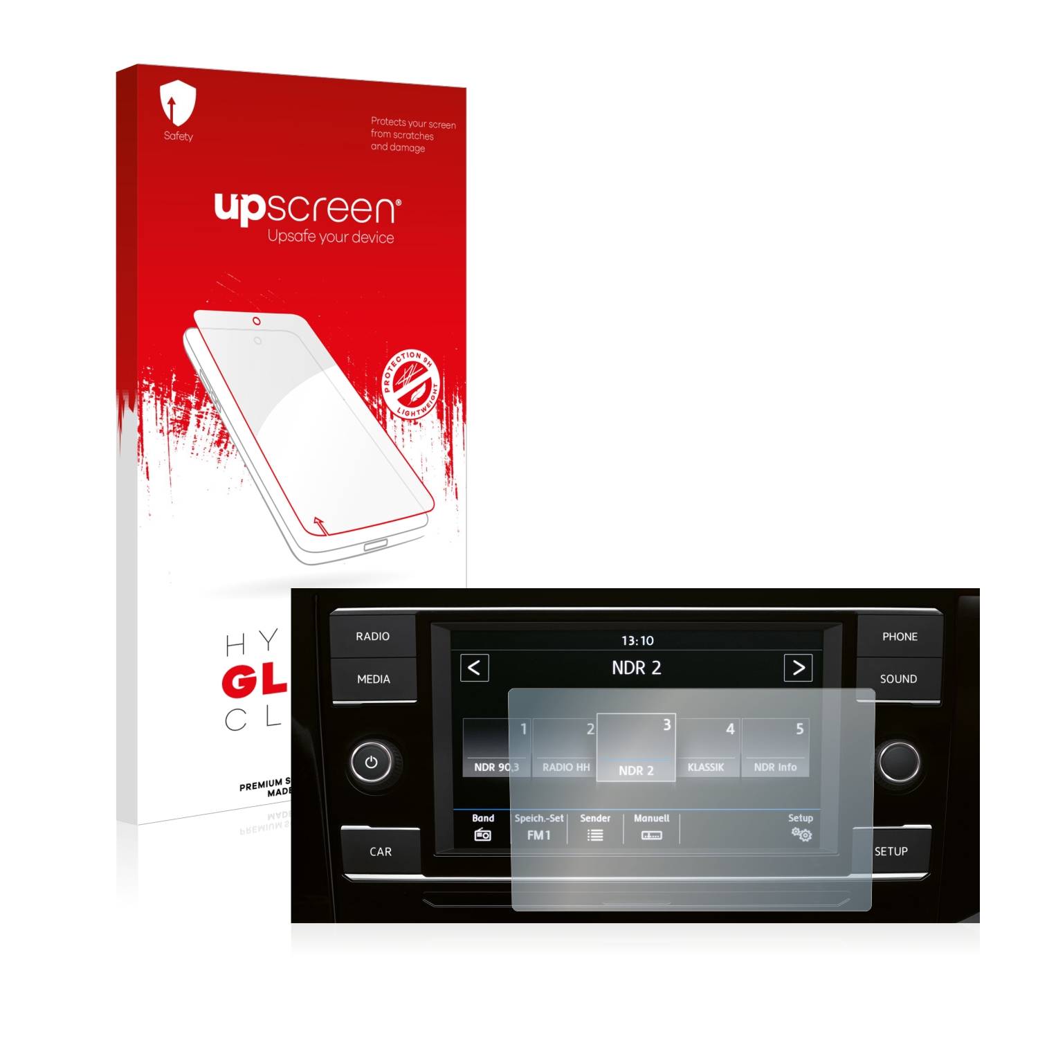 čirá skleněná fólie upscreen Hybrid Glas pro Volkswagen T6.1 California 2021 Composition Colour 6.5