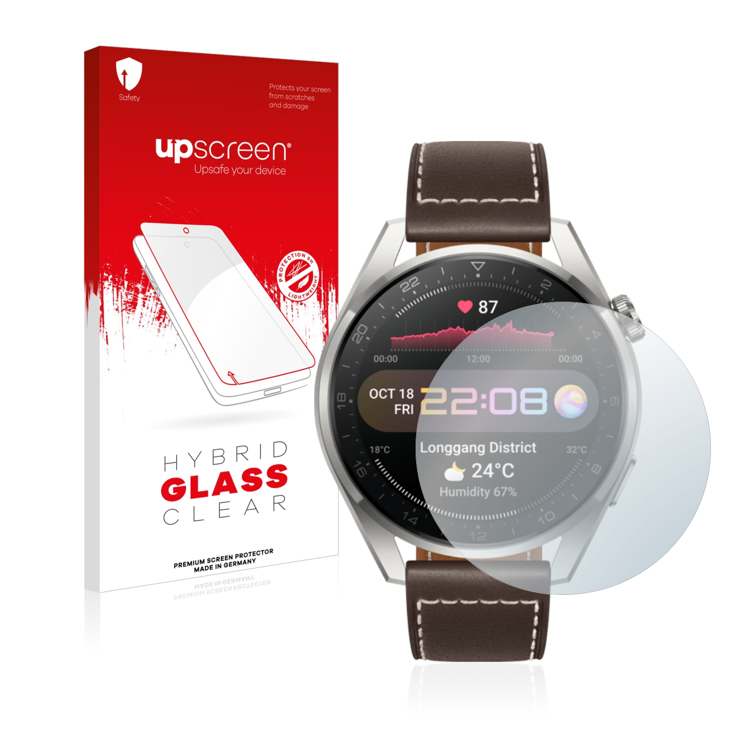 čirá skleněná fólie upscreen Hybrid Glas pro Huawei Watch 3 Pro