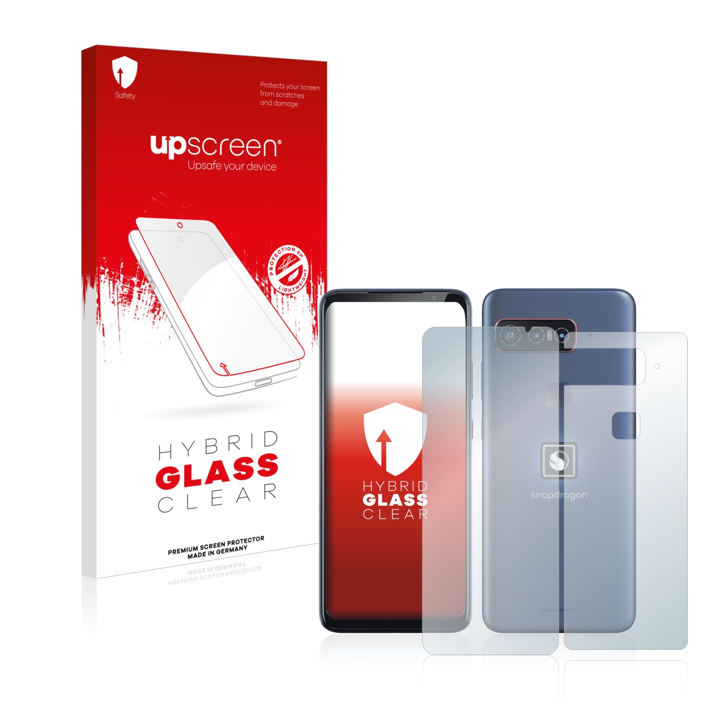 čirá skleněná fólie upscreen Hybrid Glas pro ASUS Smartphone for Snapdragon Insiders (displej+zadní strana)