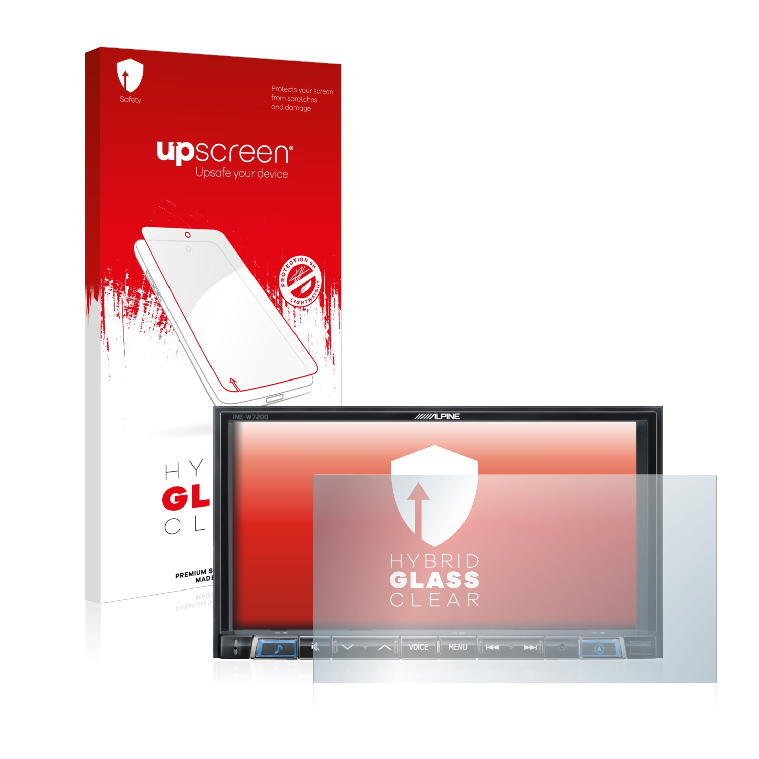čirá skleněná fólie upscreen Hybrid Glas pro Alpine INE-W720D