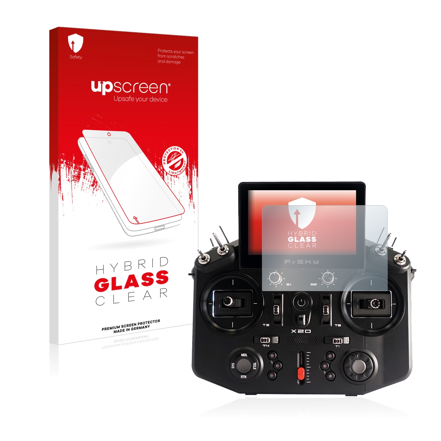 čirá skleněná fólie upscreen Hybrid Glas pro FrSky Tandem X20