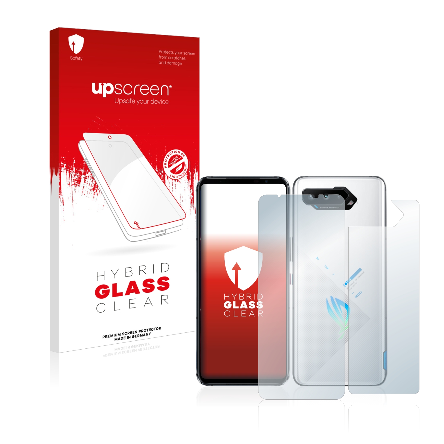 čirá skleněná fólie upscreen Hybrid Glas pro ASUS ROG Phone 5s (displej+zadní strana)