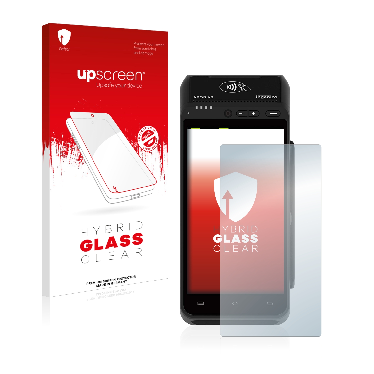 čirá skleněná fólie upscreen Hybrid Glas pro ingenico Apos A8