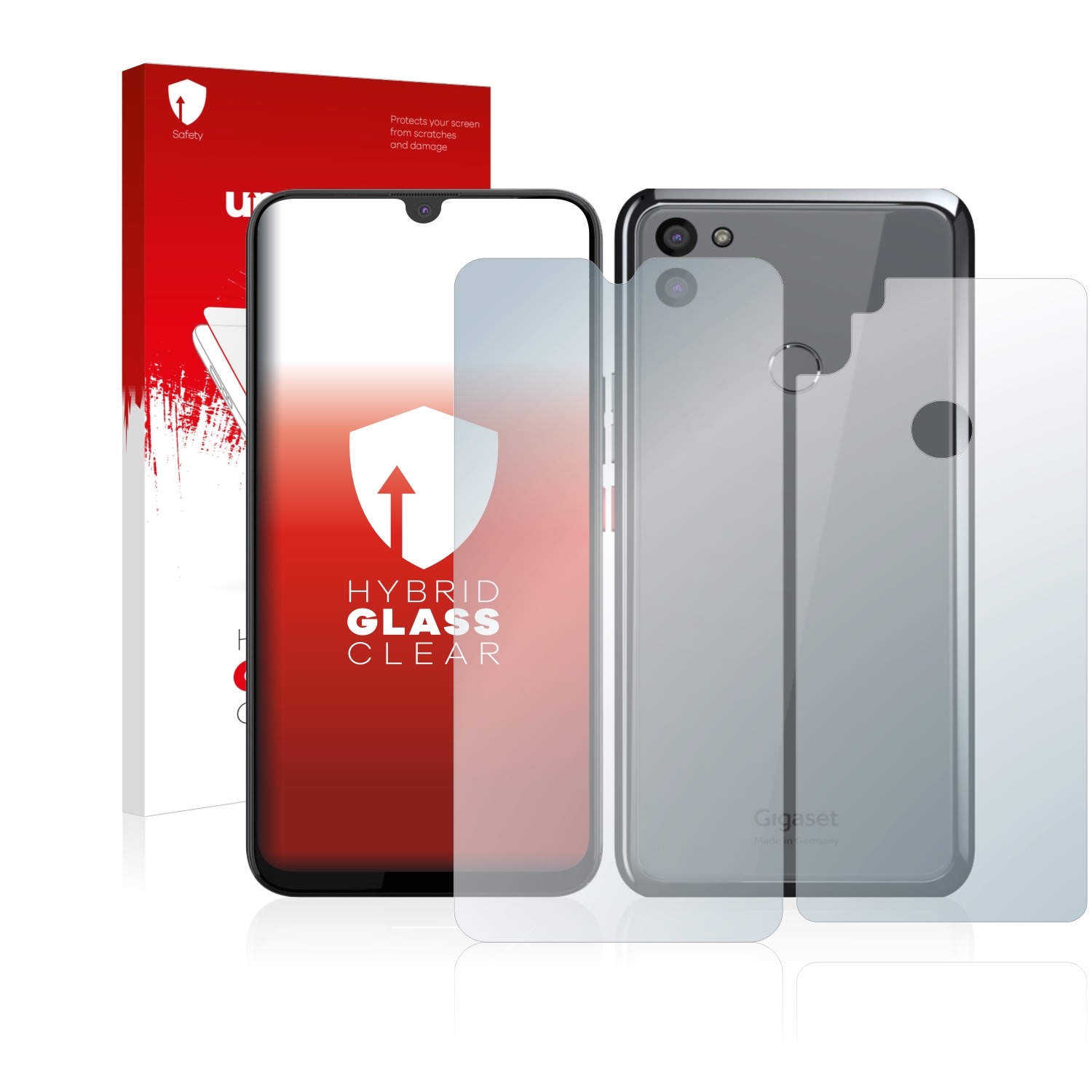 čirá skleněná fólie upscreen Hybrid Glas pro Gigaset GS5 (displej+zadní strana)