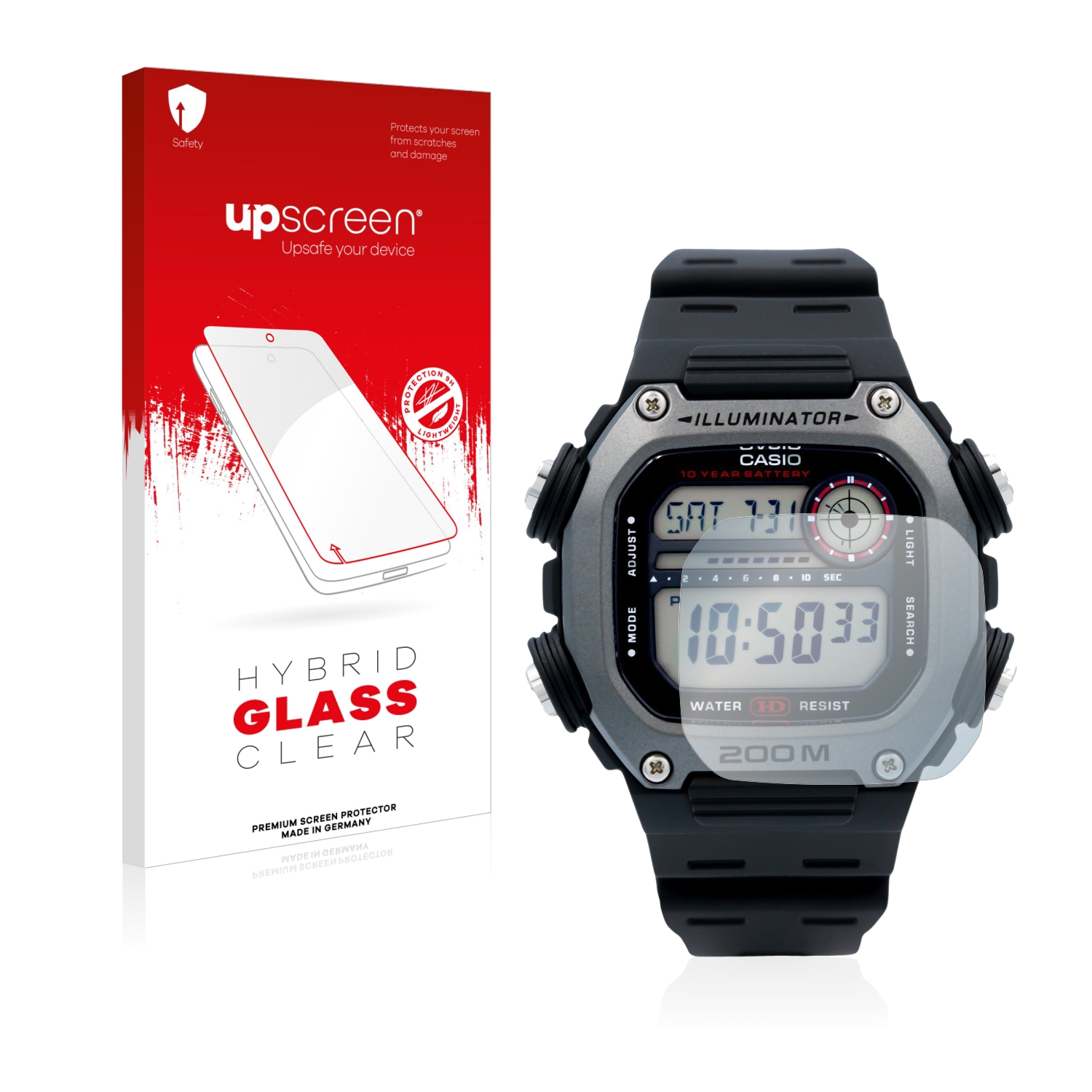 čirá skleněná fólie upscreen Hybrid Glas pro Casio DW-291H