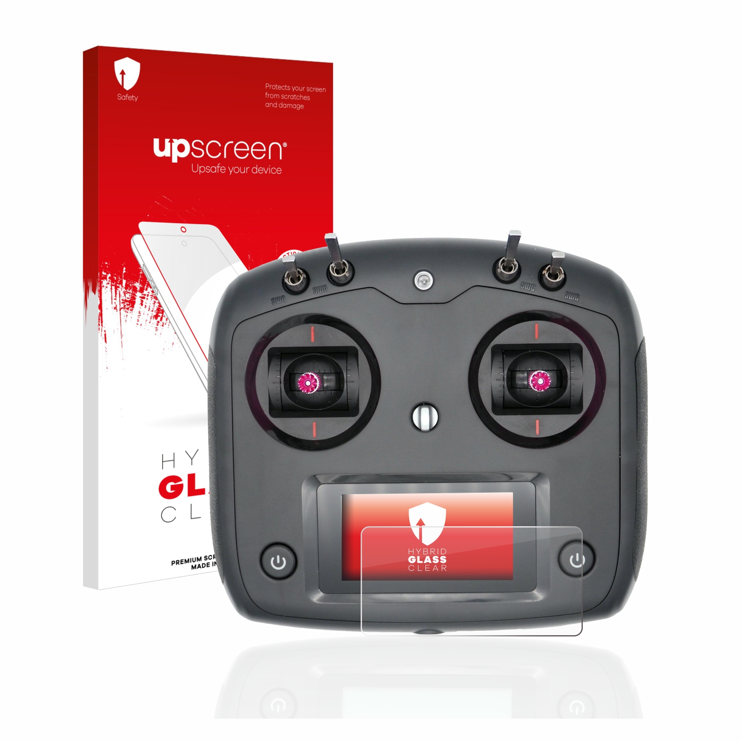 čirá skleněná fólie upscreen Hybrid Glas pro FlySky FS-i6S