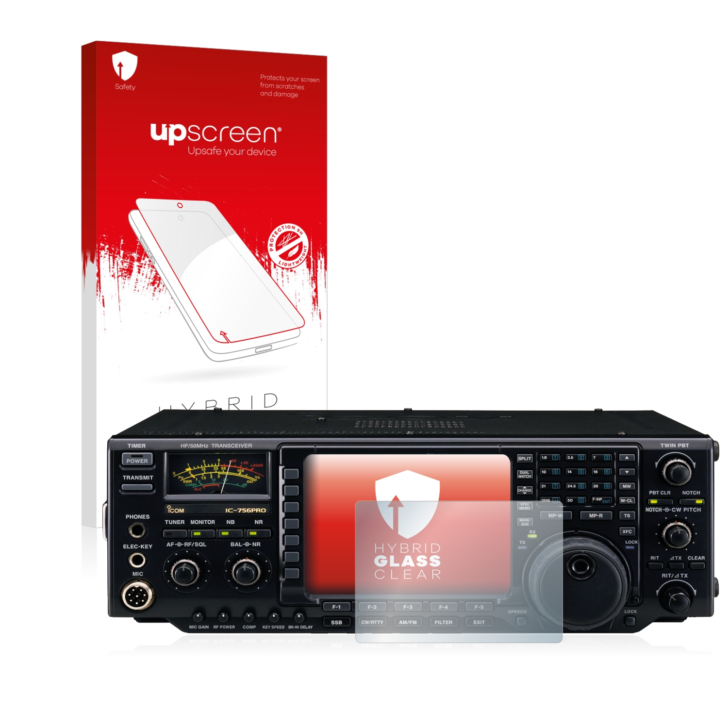 čirá skleněná fólie upscreen Hybrid Glas pro Icom IC-756 Pro III