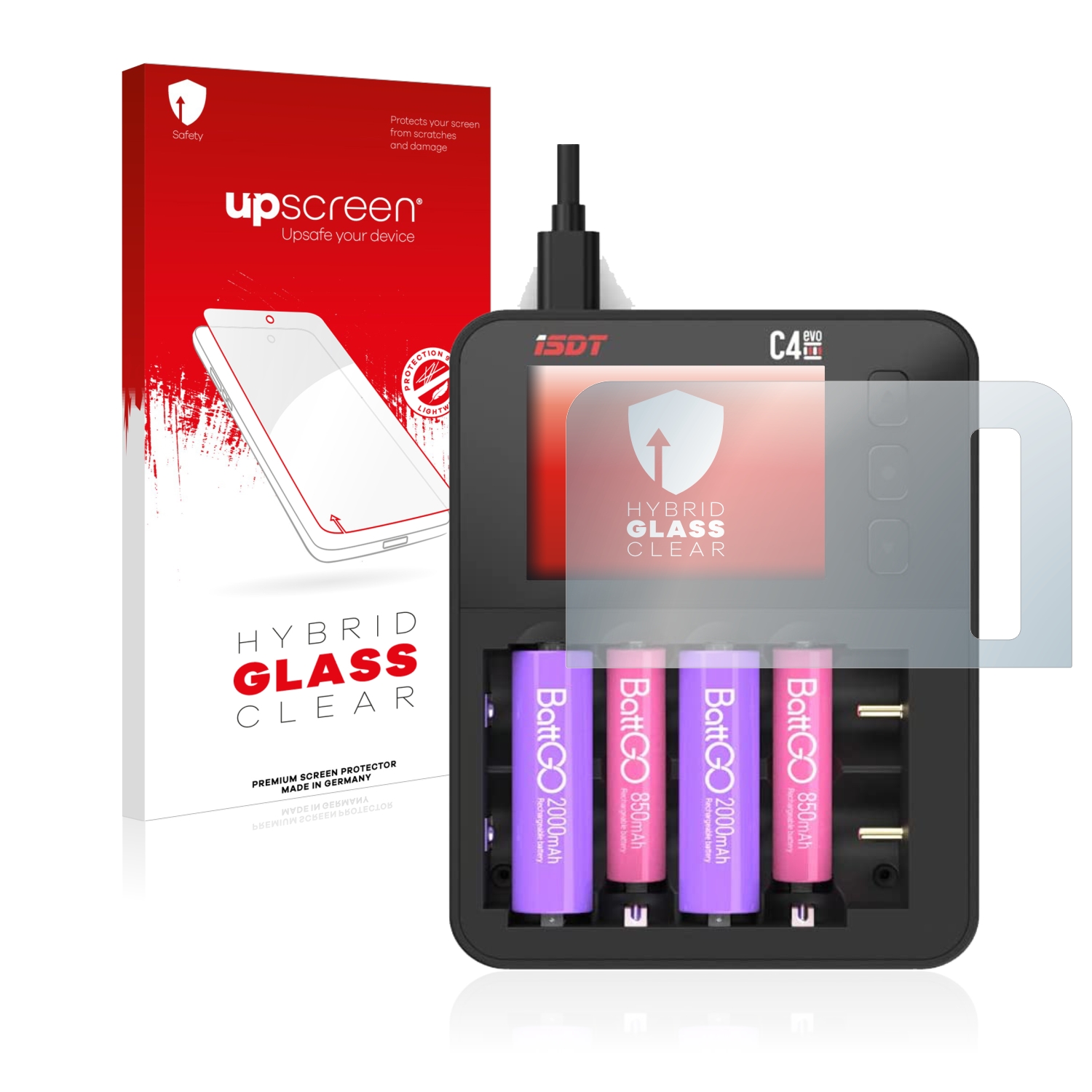 čirá skleněná fólie upscreen Hybrid Glas pro ISDT C4 Evo