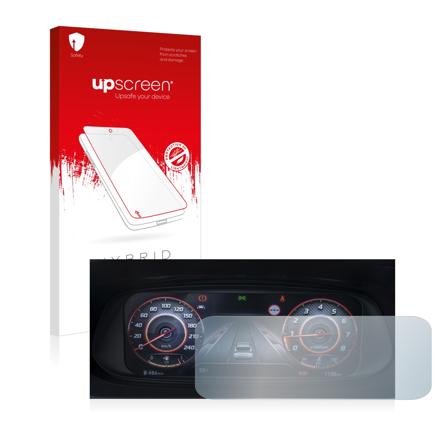 čirá skleněná fólie upscreen Hybrid Glas pro Hyundai i20N 2021 Cockpit
