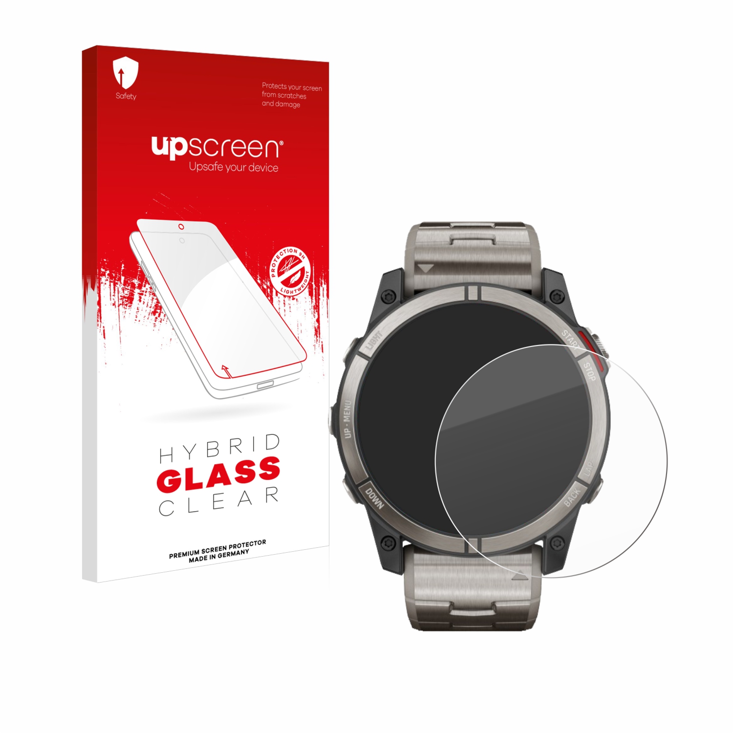 čirá skleněná fólie upscreen Hybrid Glas pro Garmin quatix 7X